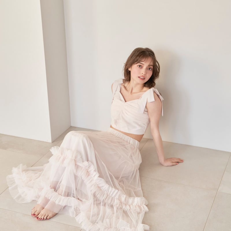 Ballerina” ribbon tulle skirt (baby pink) | Tr