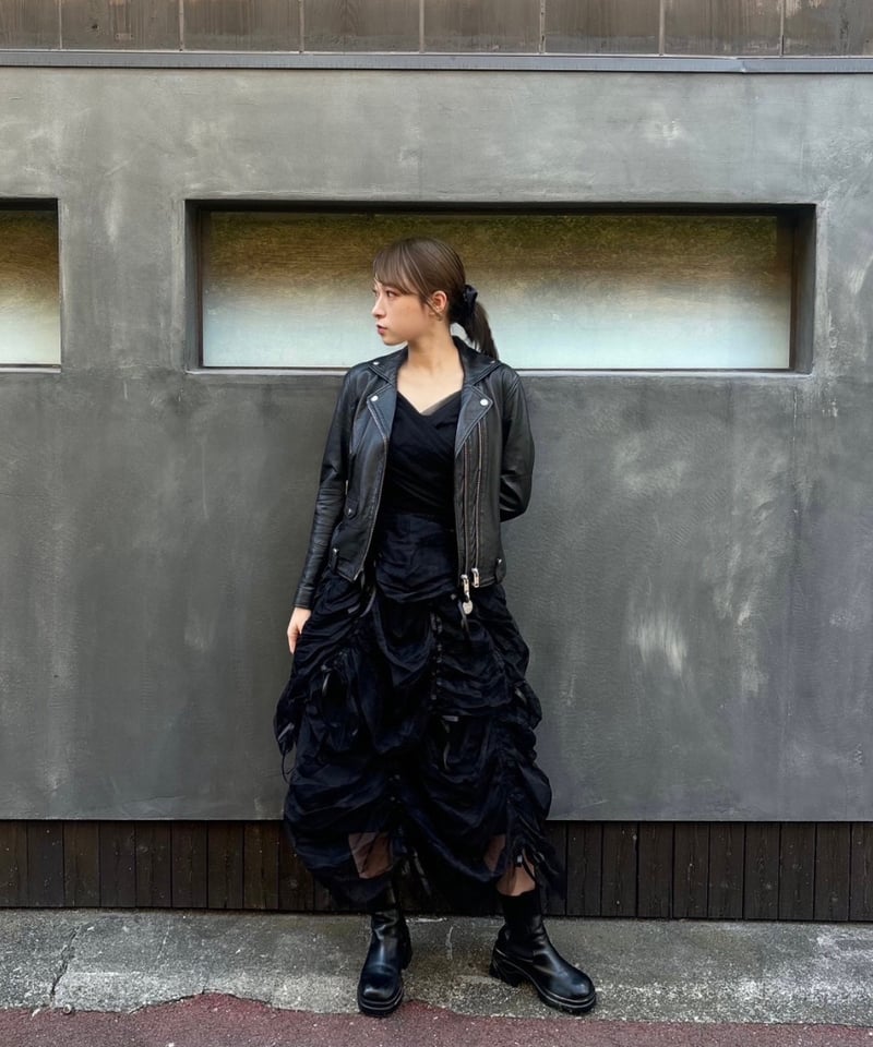 Ballerina” drawstring ribbon skirt (black) | T
