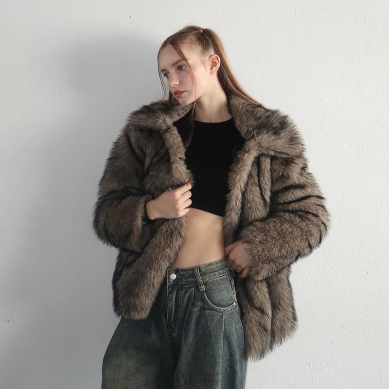 最終値下げ10/31まで☆Treat Ürself cat fur coat Treat Ürself cat fur coat