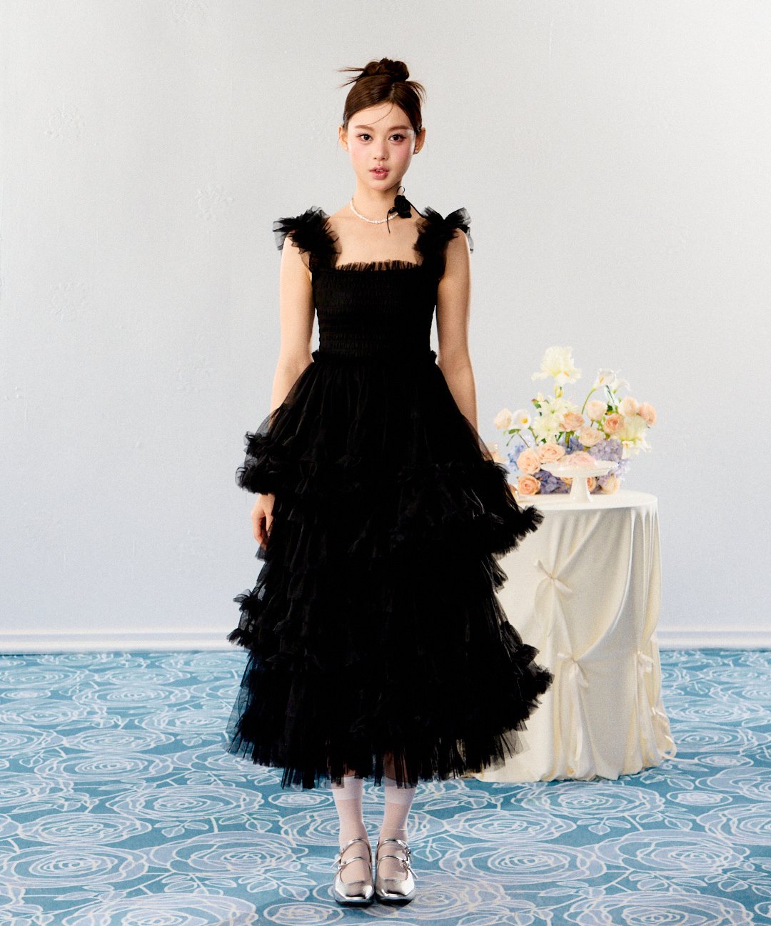 トリートユアセルフ Ballerina blooming tulle dress Ballerina” blooming tulle dress(red) – Treat Ürself