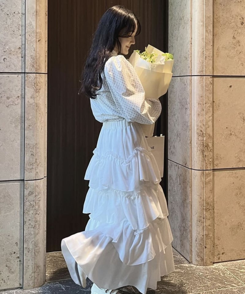 Ballerina pure tiered skirt (white)