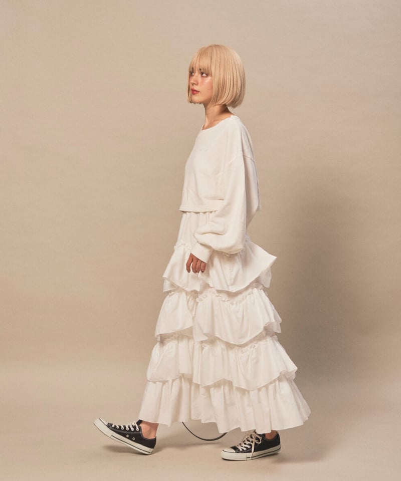 Ballerina pure tiered skirt (white) | Treat ür