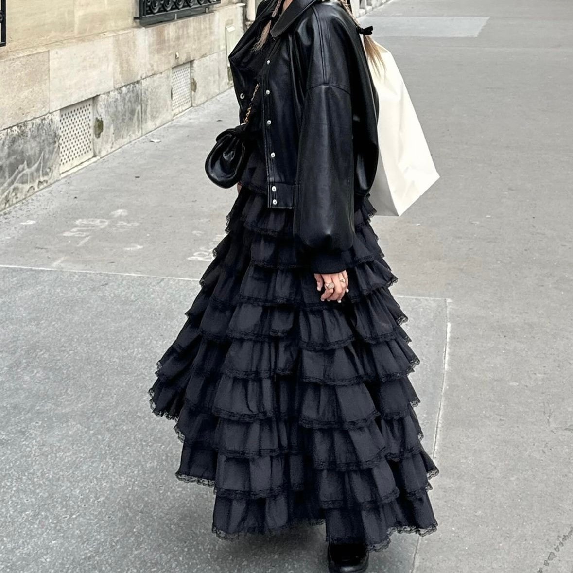 トリートユアセルフ angel wings long dress black