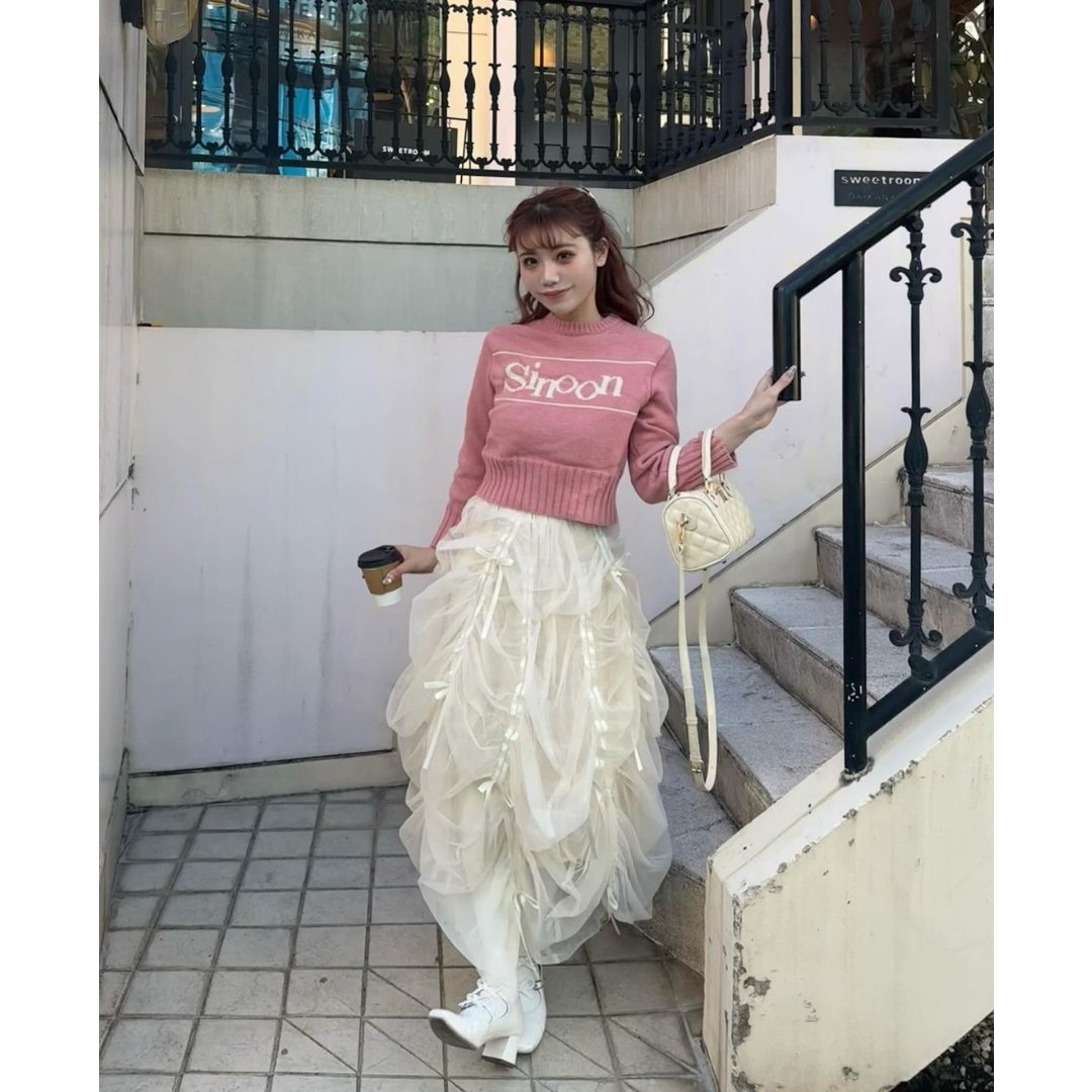 treat ürself バレリーナドロストリングリボンスカート