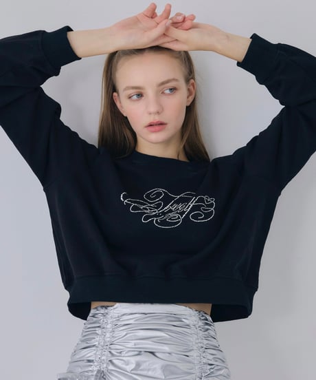 Treat Ürself logo rhinestone sweat
