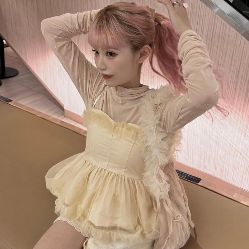 Treat ürself tulle bustier pink ビスチェ Treat ürself tulle bustier pink ビスチェ