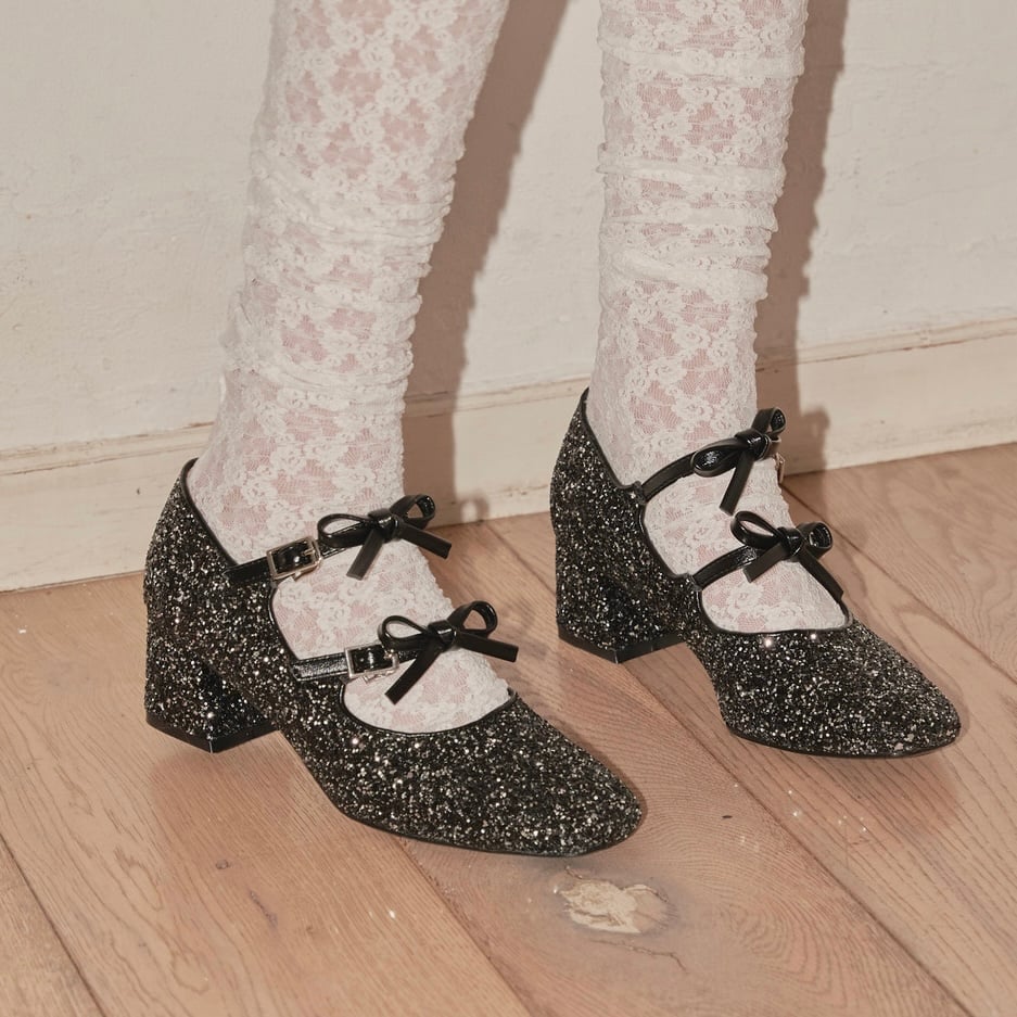 original ribbon glitter pumps (black) | Treat ü original ribbon glitter pumps (black) | Treat ü