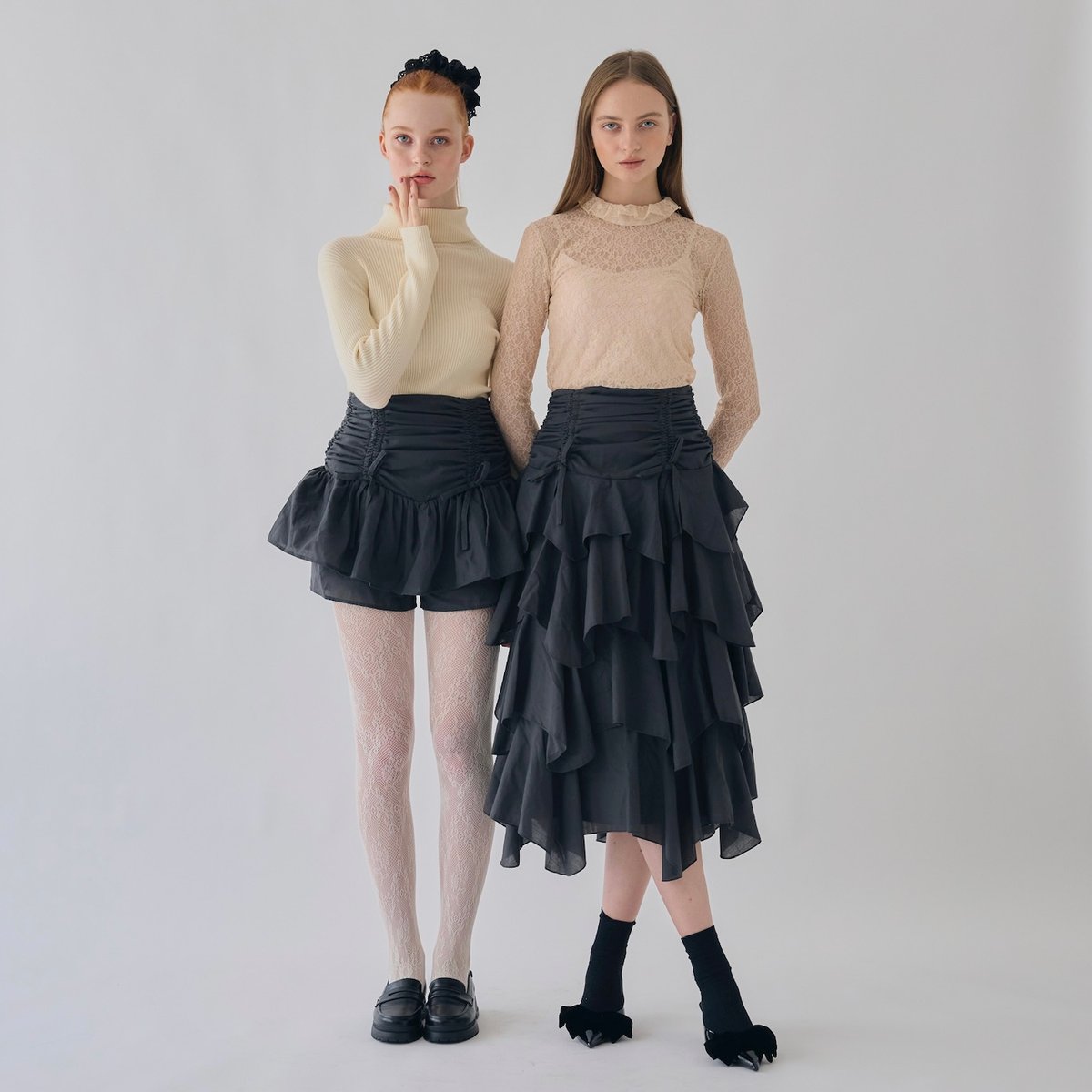 drawstring ribbon tiered skirt pants | Treat ür drawstring ribbon tiered skirt pants | Treat ür