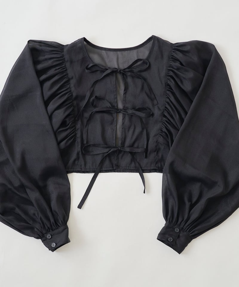 Butterfly” ribbon see-through tops | Treat ürself