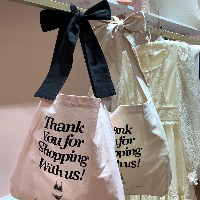 ribbon lingerie tote bag(pink) | Treat ürself