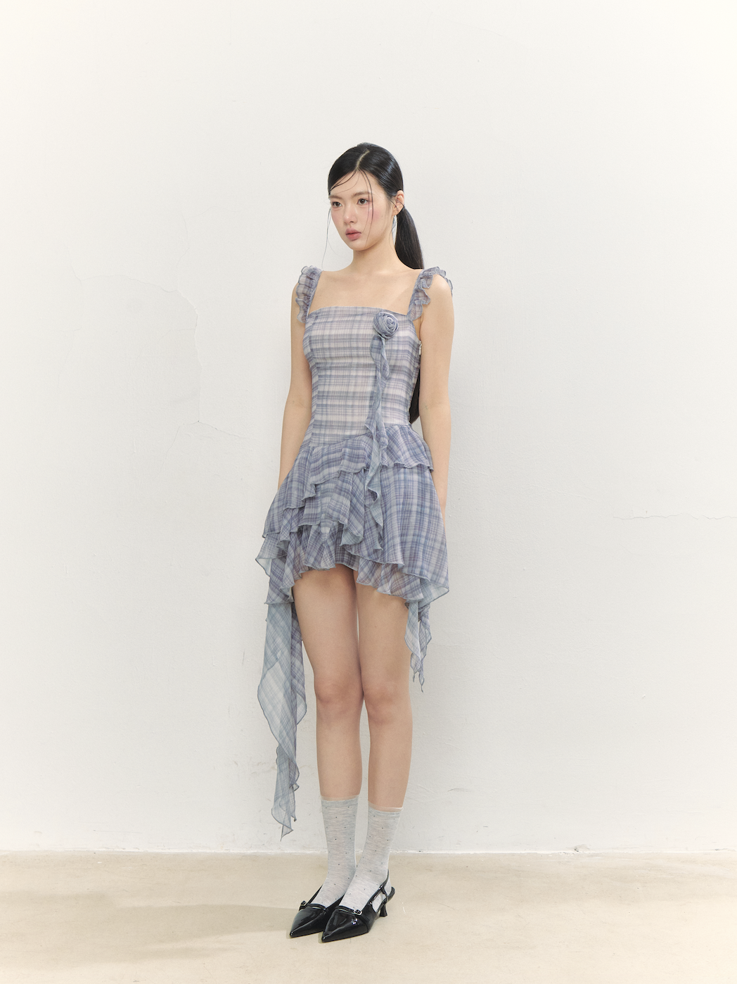 Rosy check frill dress | Treat ürself