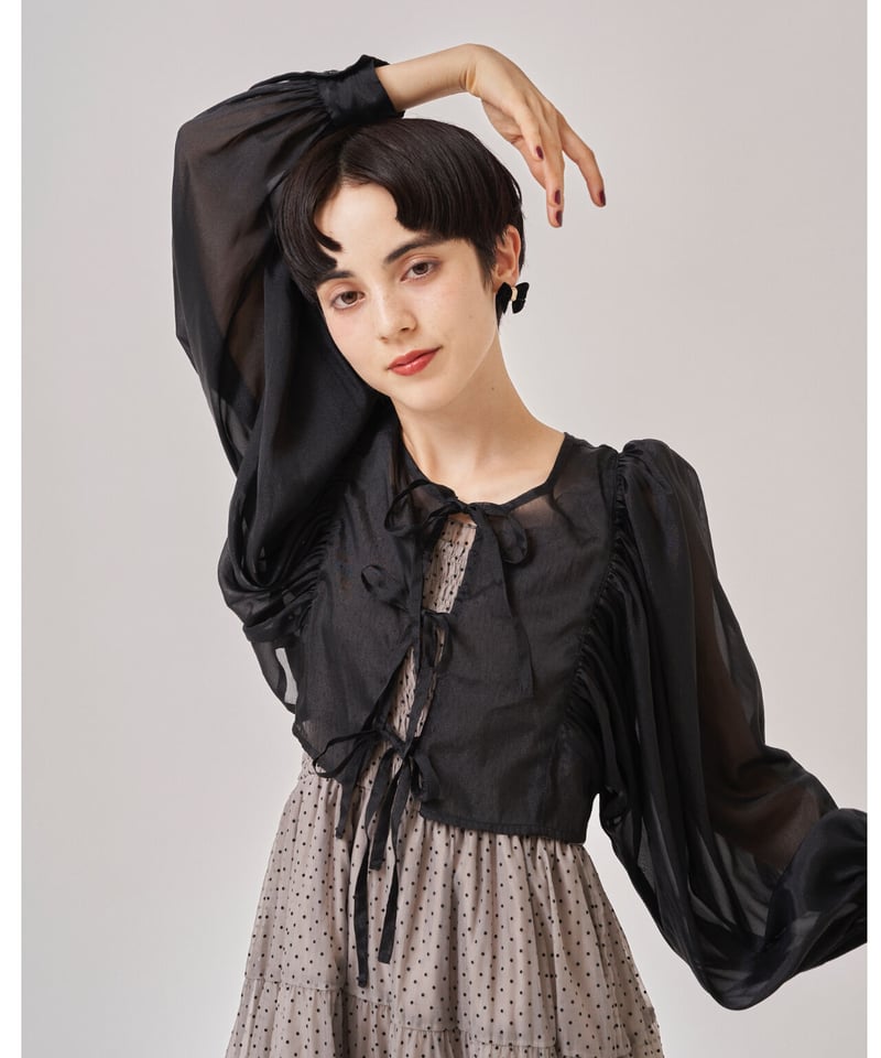 Butterfly” ribbon see-through tops | Treat ürself