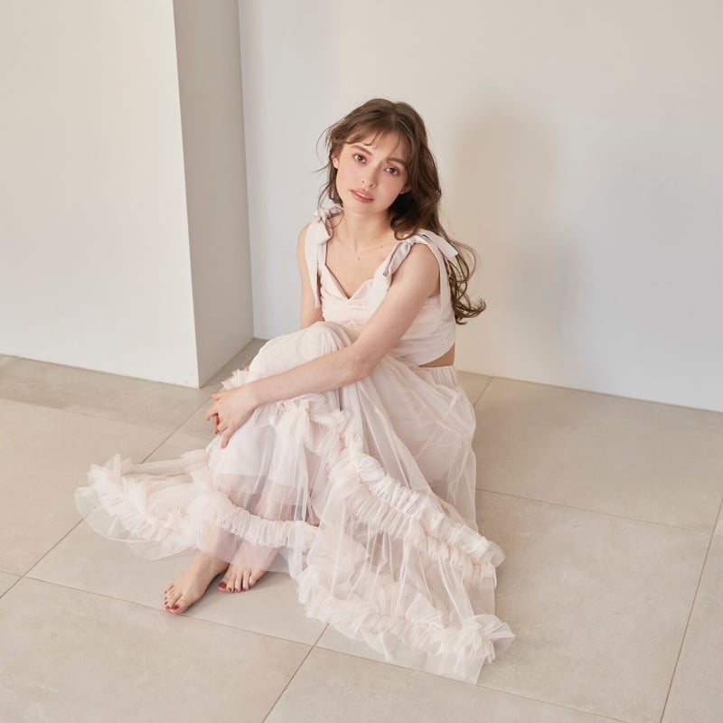 Ballerina” ribbon tulle skirt (baby pink) | Tr