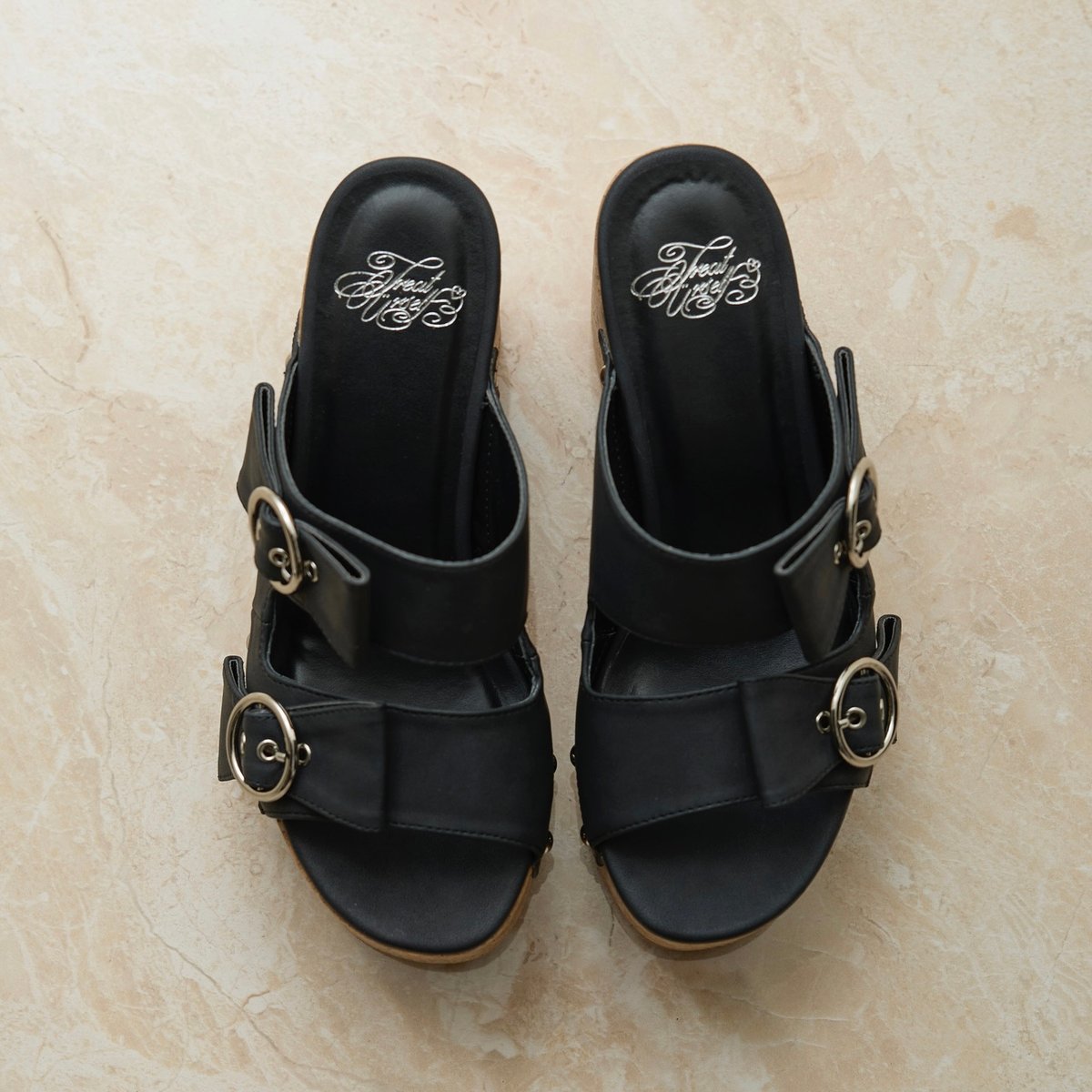 Ribbon wedge sole sandals | Treat ürself Ribbon wedge sole sandals | Treat ürself