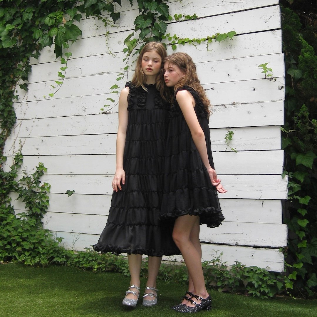 treat ürself Sheer frill tiered dress