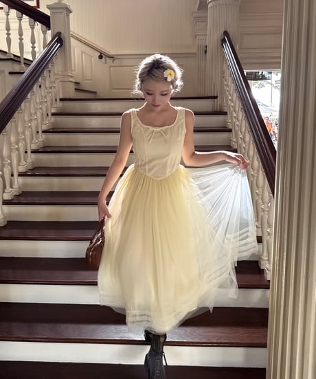 ”Ballerina” corset tulle long one-piece(yellow)