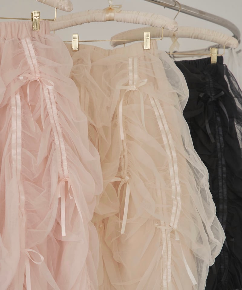 Ballerina” drawstring ribbon skirt (ivory) | T Ballerina” drawstring ribbon skirt (ivory) | T