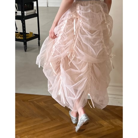 ”Ballerina” drawstring ribbon skirt (pink)