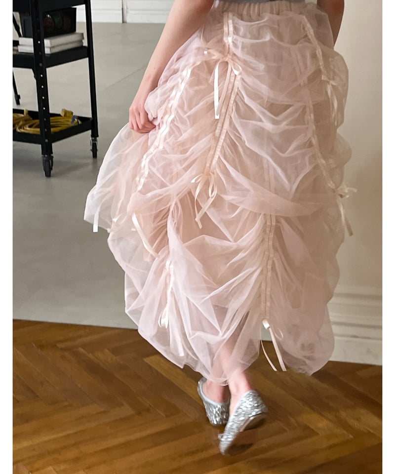 Ballerina” drawstring ribbon skirt (pink) | Tr Ballerina” drawstring ribbon skirt (pink) | Tr