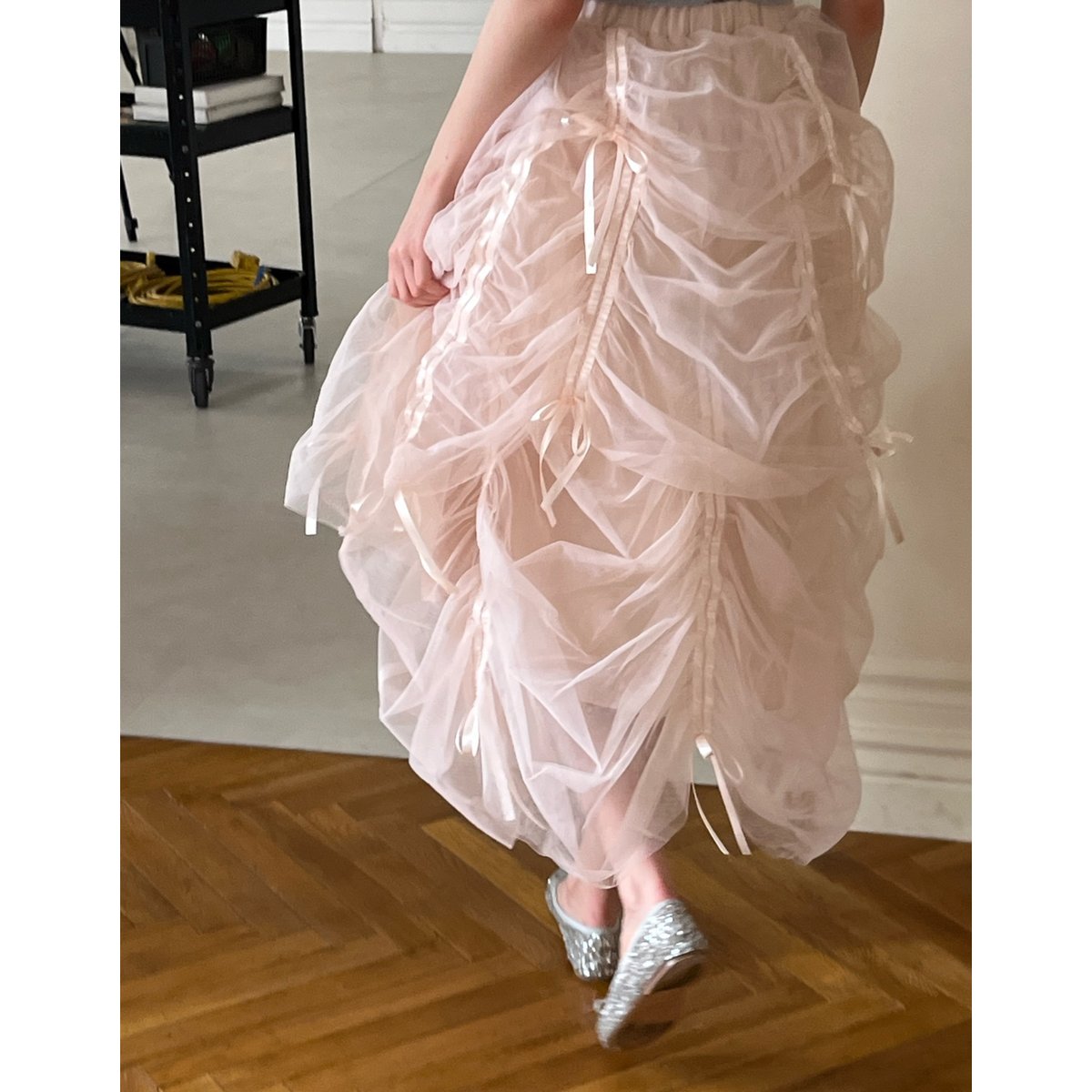 Ballerina” drawstring ribbon skirt (pink) | Tr Ballerina” drawstring ribbon skirt (pink) | Tr
