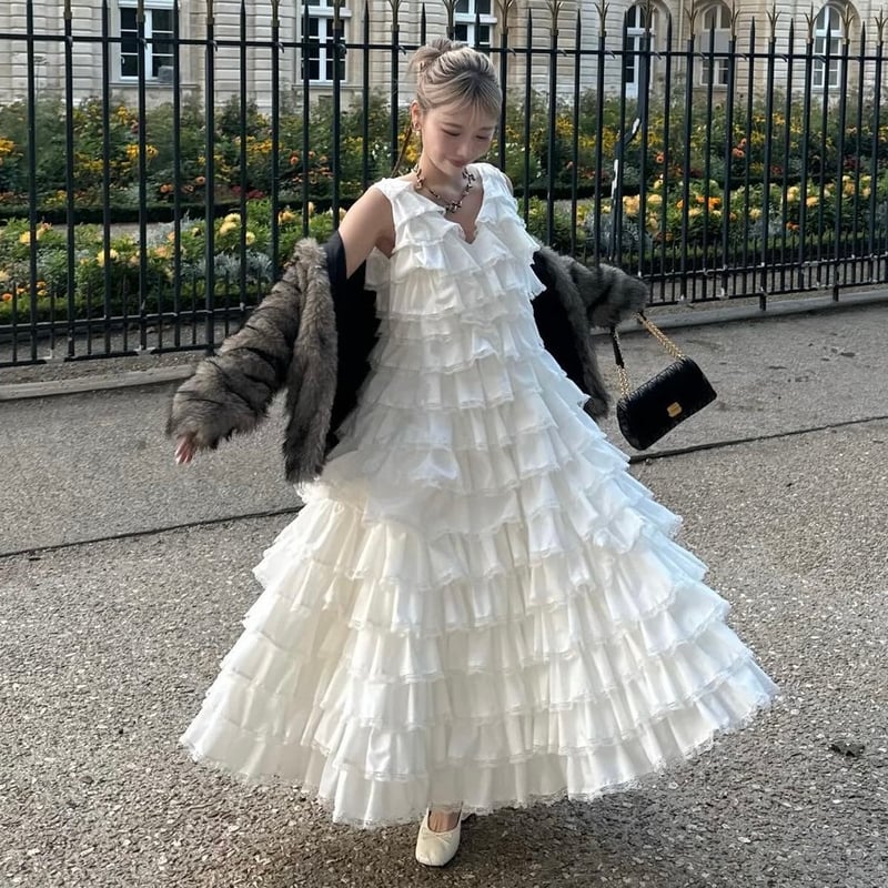 treat ürself angel wings long dress