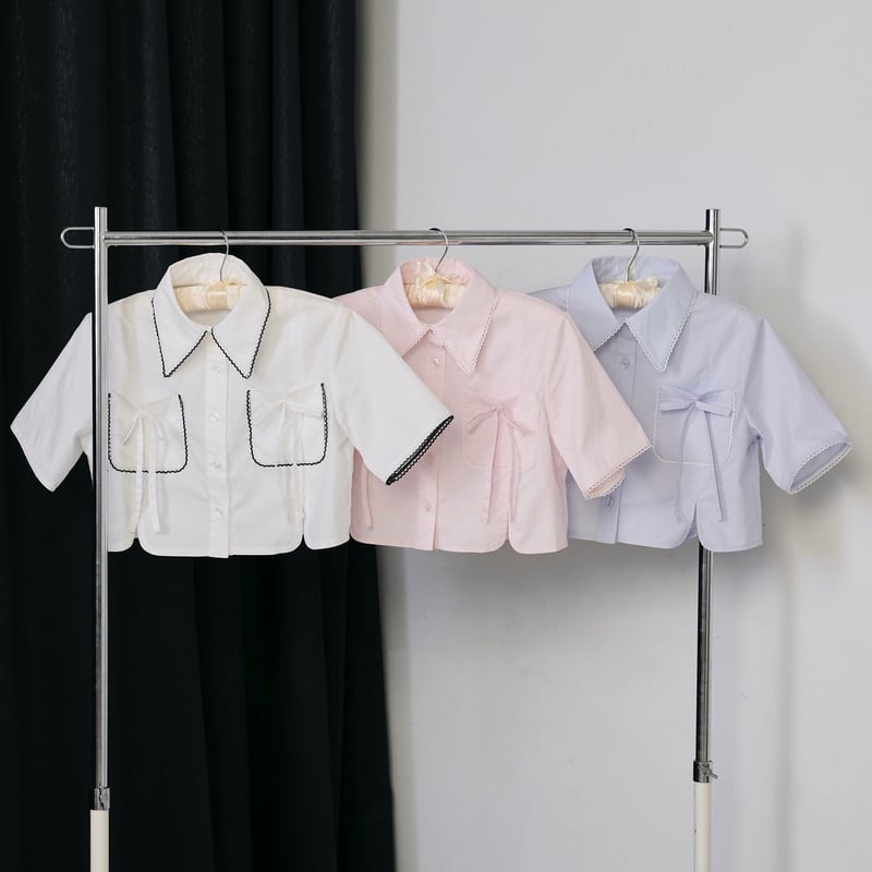 Treat ürself】バレエコアクロップドサマーブラウス