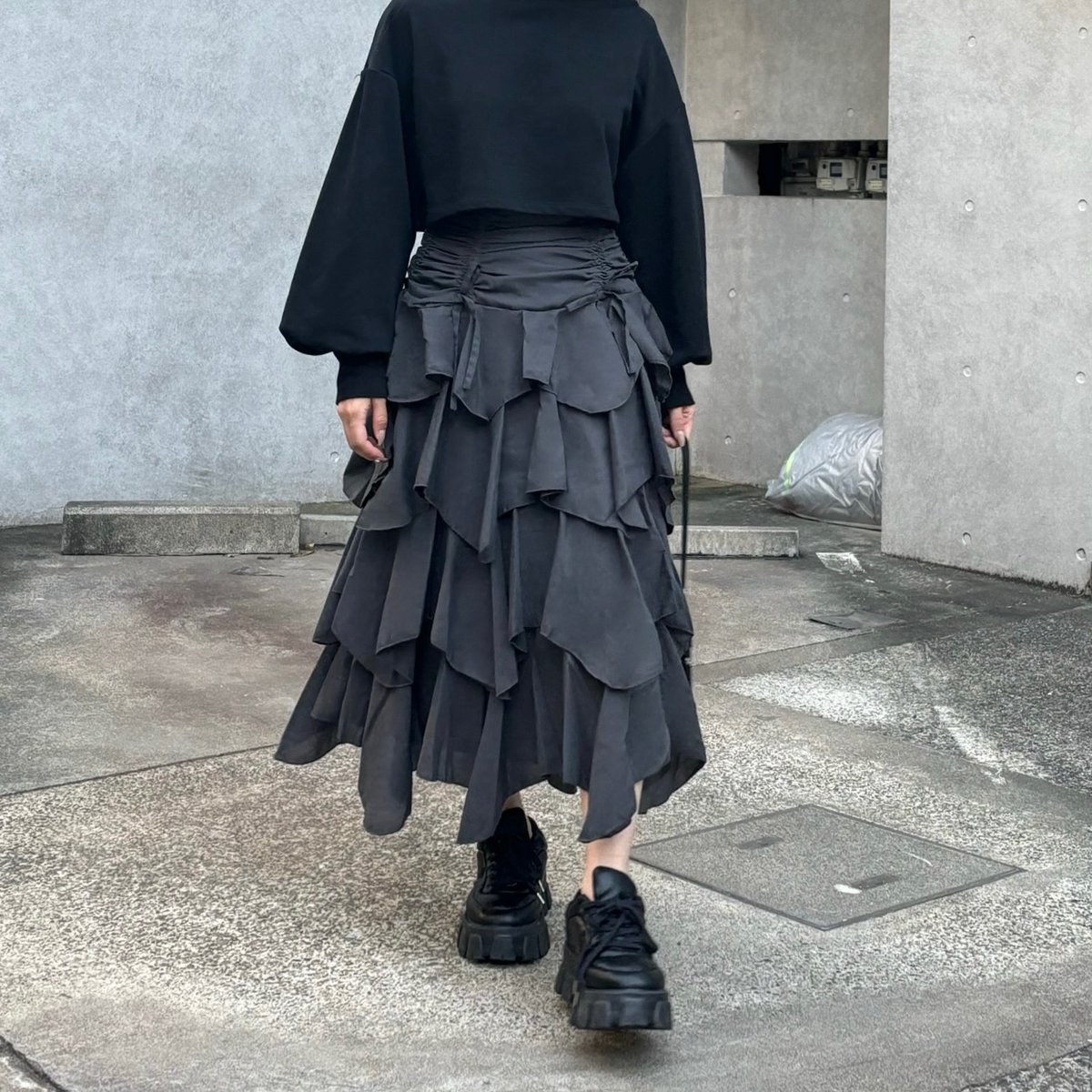 Arm Ribbon T+Chiffon Dot Teared Skirtセット 【公式通販】