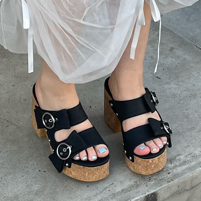 Ribbon wedge sole sandals | Treat ürself