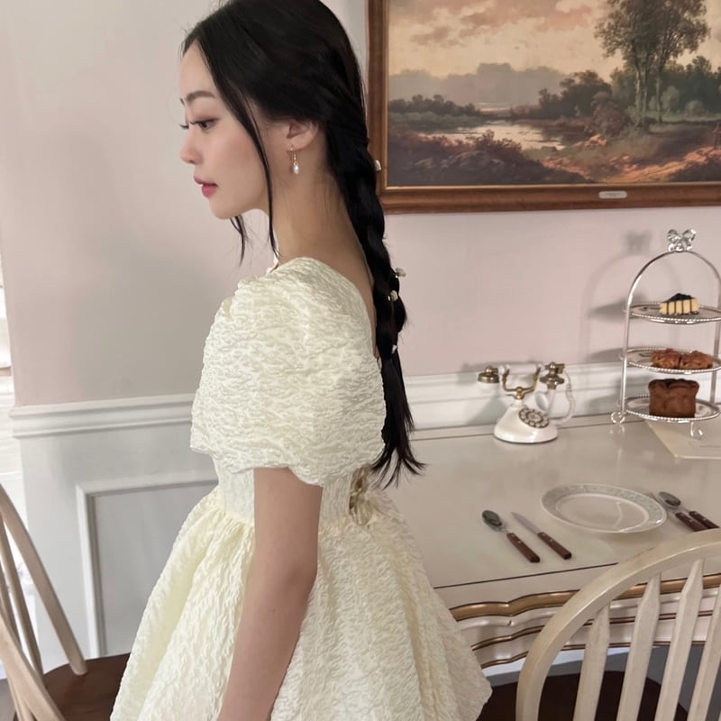 ベロアリボンワンピース treat.urself Balloon flower