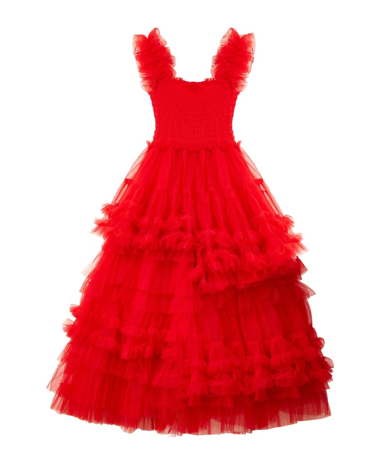 Ballerina” blooming tulle dress(red) | Treat