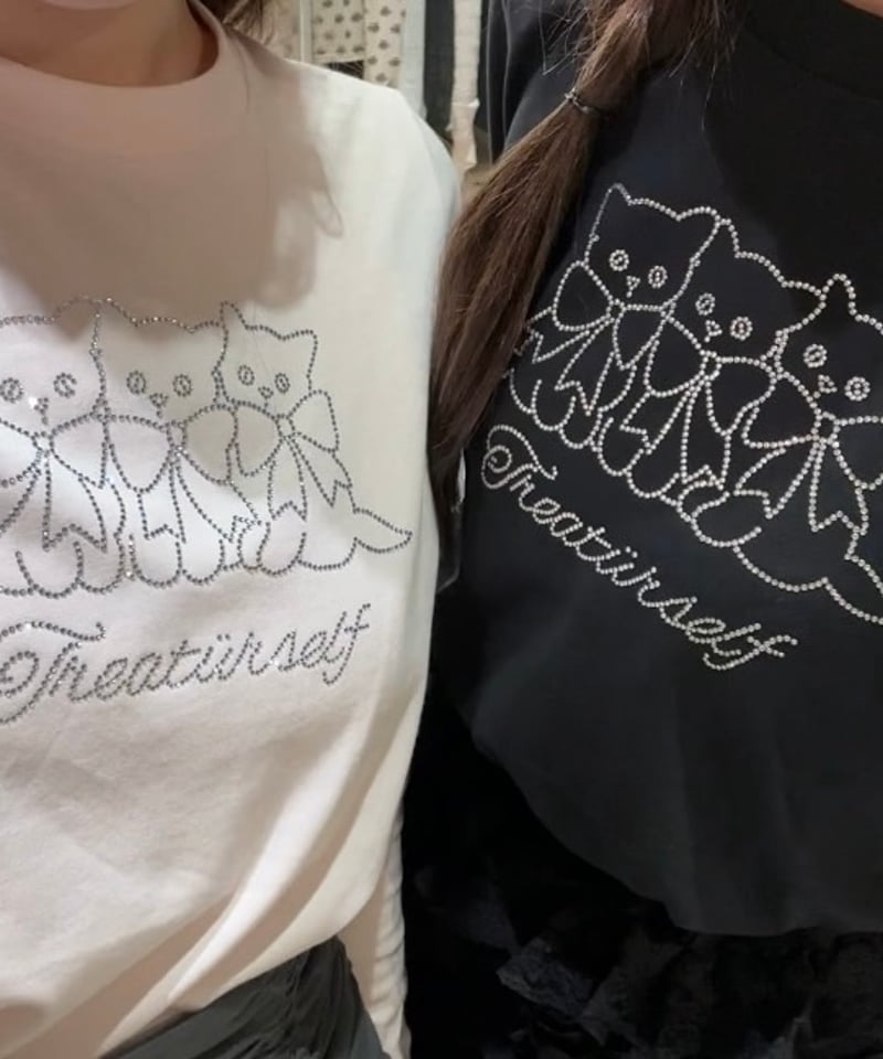 Treat Cat rhinestone T-shirts | Treat ürself Treat Cat rhinestone T-shirts | Treat ürself
