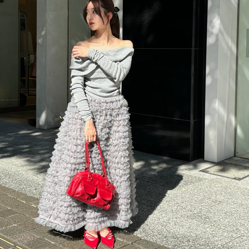 Ballerina” volume tulle long skirt | Treat ürself