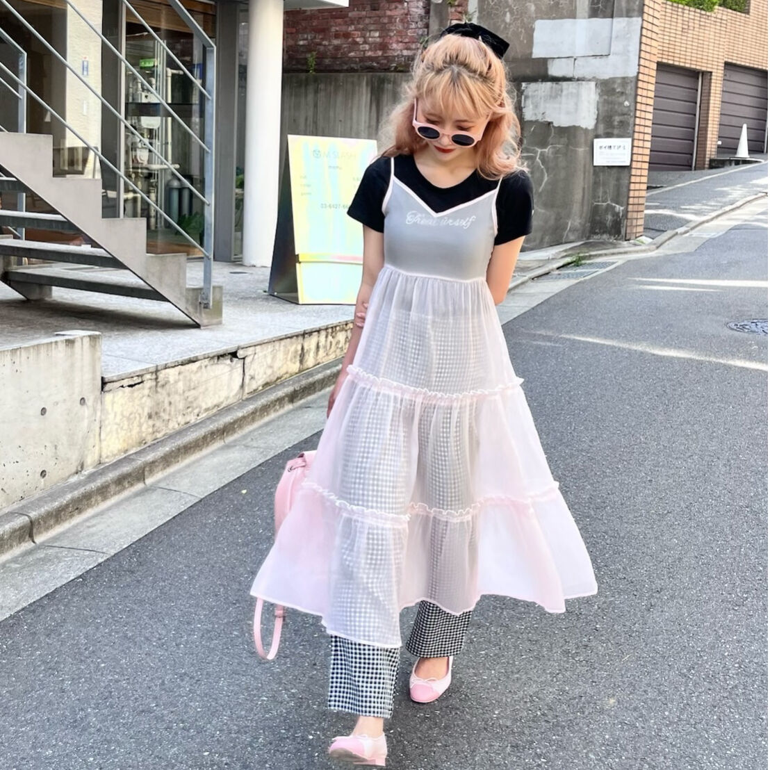 spark shirts & tulle one-piece - ロングワンピース/マキシワンピース