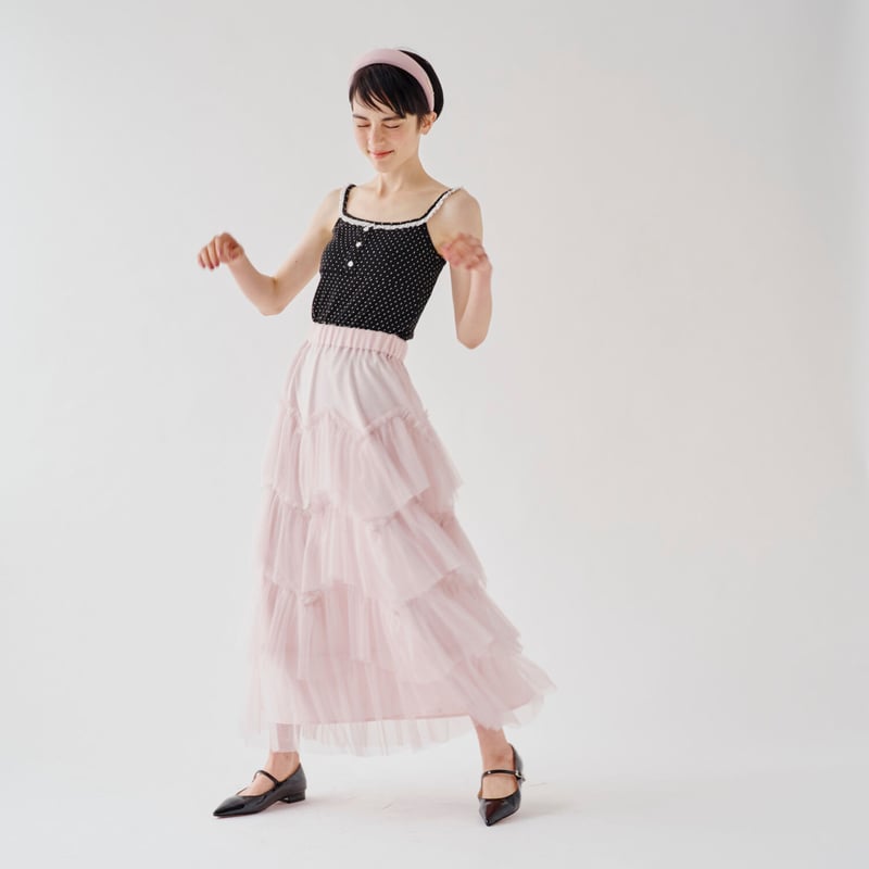 Ballerina tulle glitter tiered skirt (pink) | T...