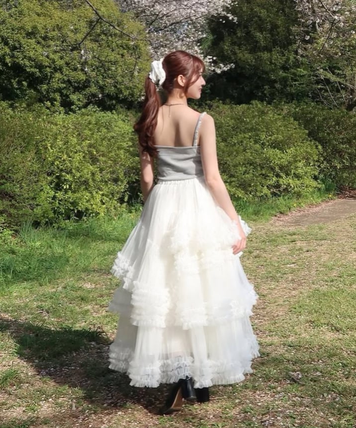 スカート Ballerina pure tiered skirt (white) トリートユアセルフ Ballerina pure tiered skirt - メルカリ