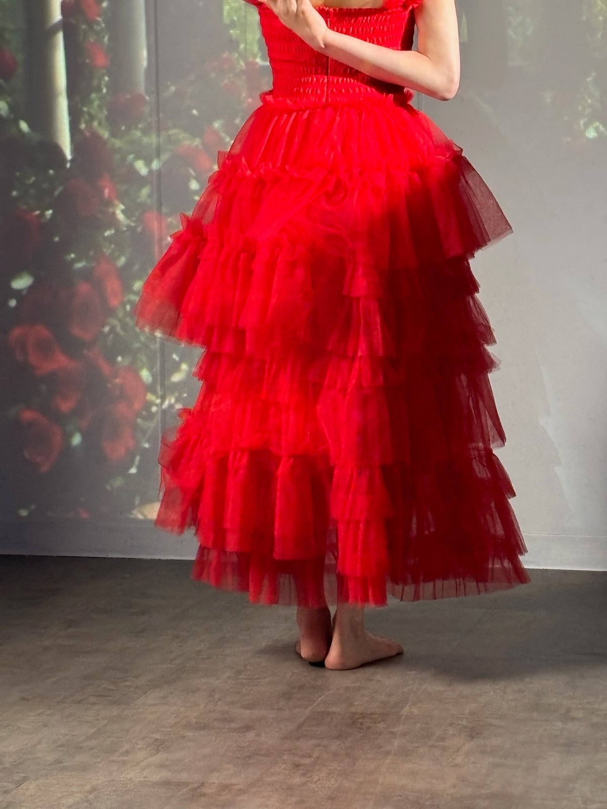 トリートユアセルフBallerina blooming tulle dress Ballerina” blooming tulle dress(red) | Treat