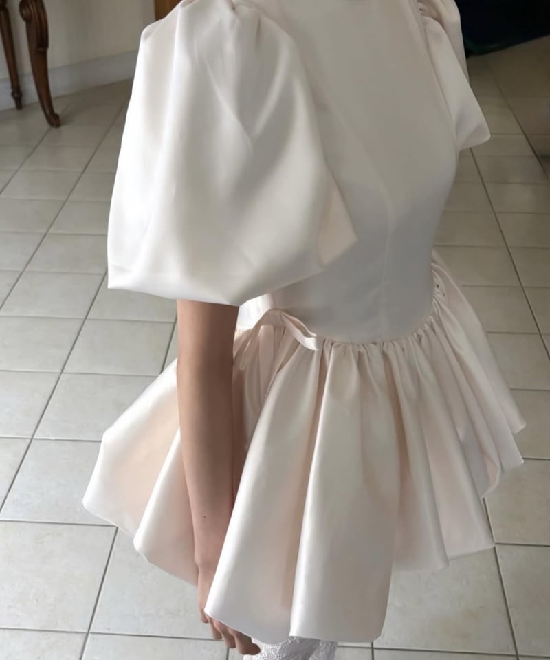 satin balloon peplum mini one-piece | Treat ürself satin balloon peplum mini one-piece | Treat ürself