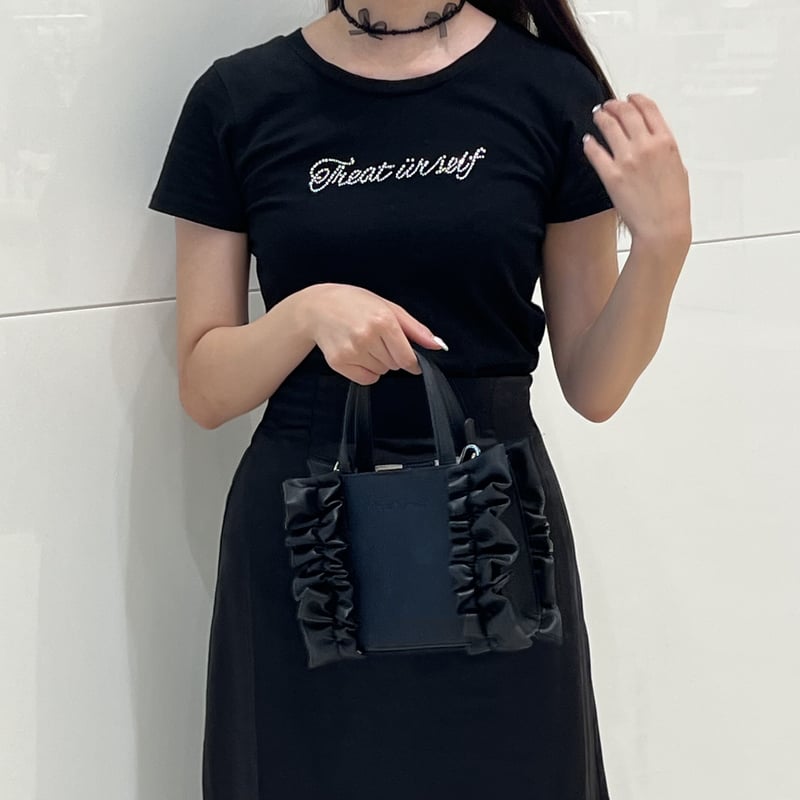 original frill leather tote bag (black S) | Tre...
