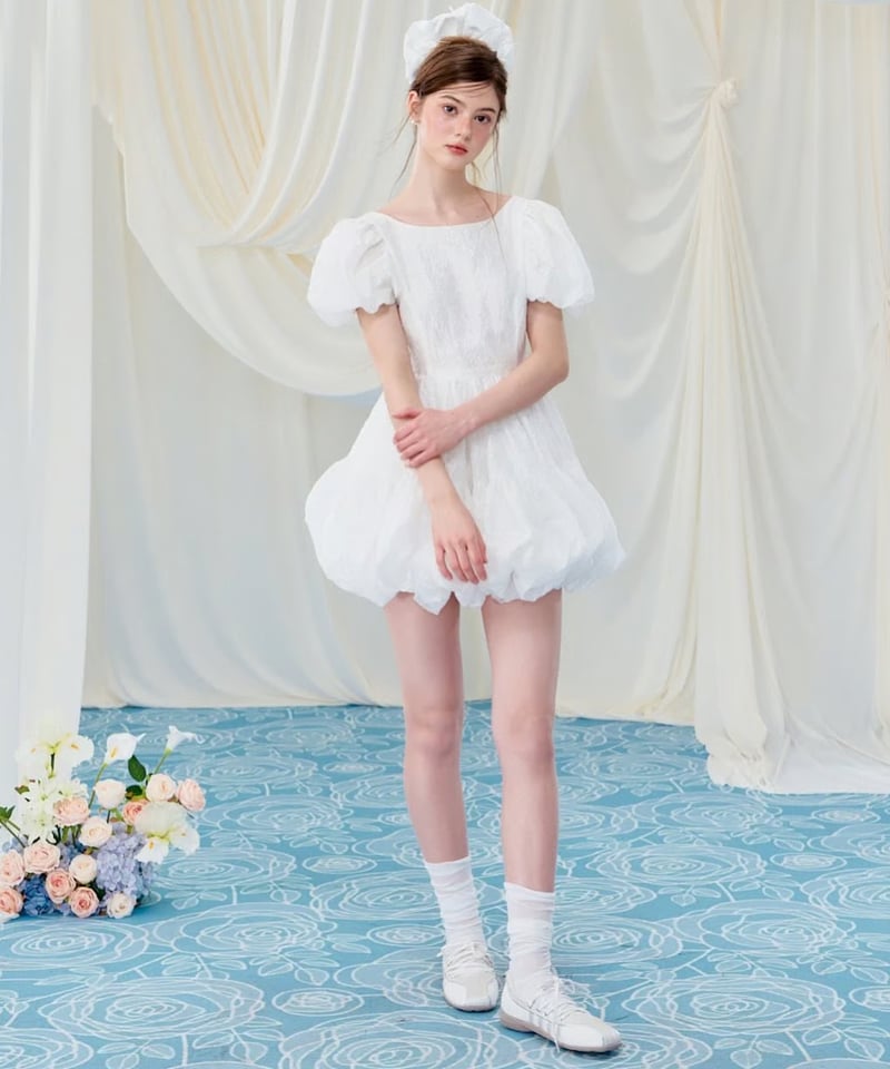 4月下旬配送】Flower petal jacquard balloon one-piece 4月下旬配送】Flower petal jacquard balloon one-piece