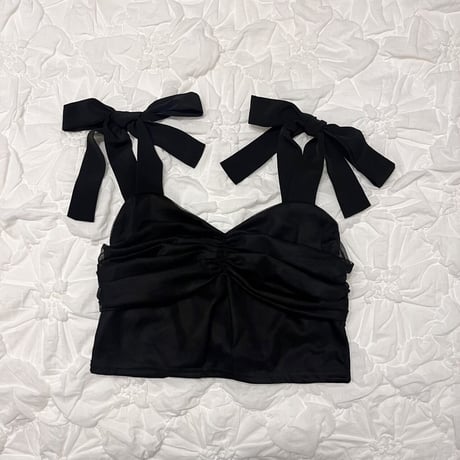 “Ballerina” ribbon tulle bustier (black)