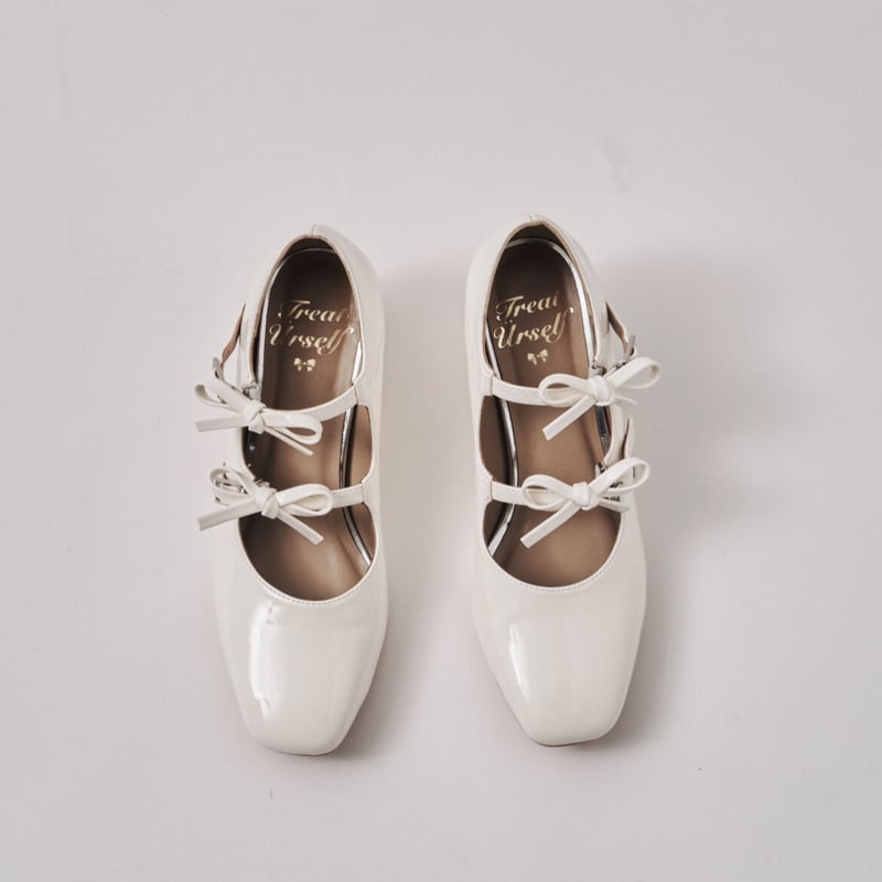 original ribbon girly pumps(white)