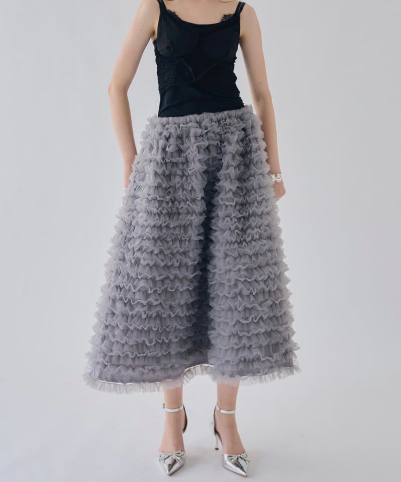 Ballerina” volume tulle long skirt | Treat ürself
