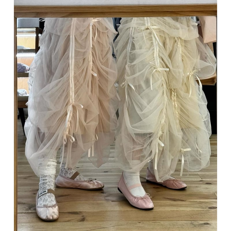 Ballerina drawstring ribbon skirt ピンク未使用 Ballerina drawstring ribbon skirt (pink)