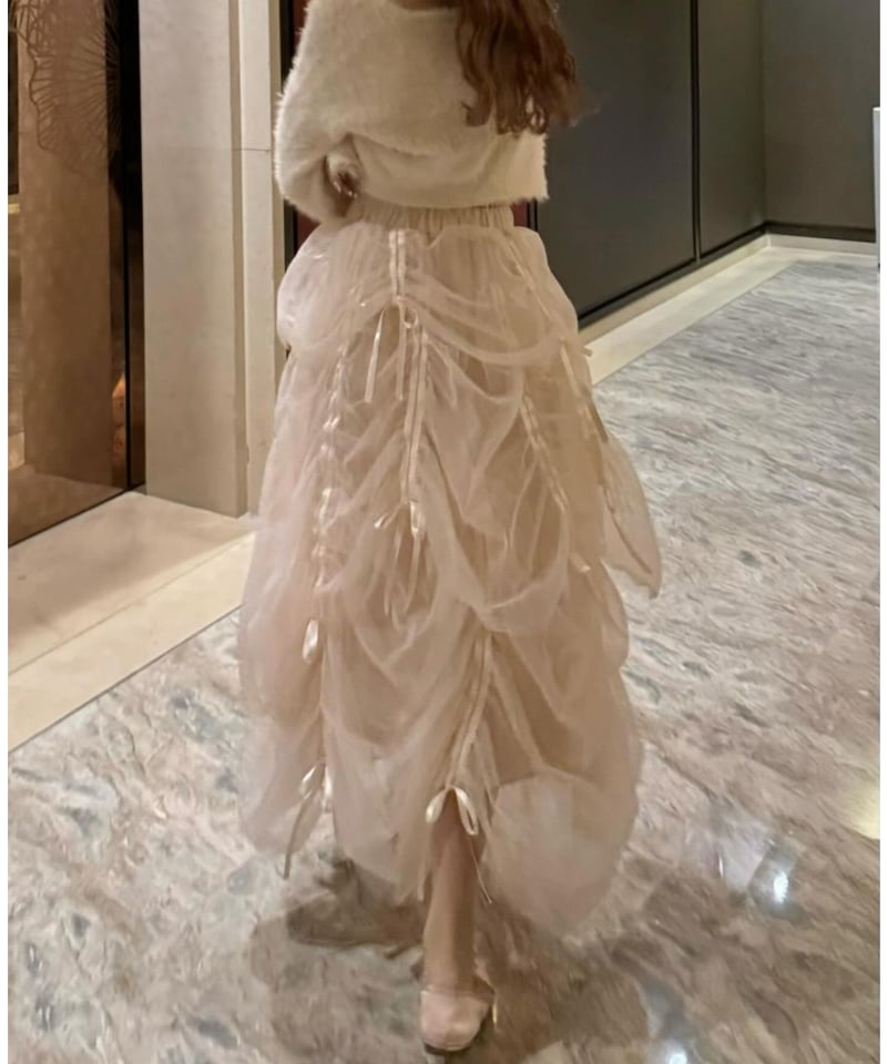 Ballerina” drawstring ribbon skirt (pink) | Tr Ballerina” drawstring ribbon skirt (pink) | Tr