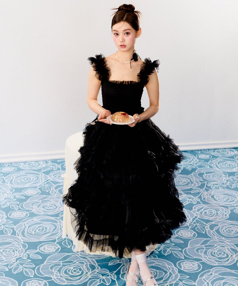 Ballerina” blooming tulle dress(black) | Trea Ballerina” blooming tulle dress(black) | Trea