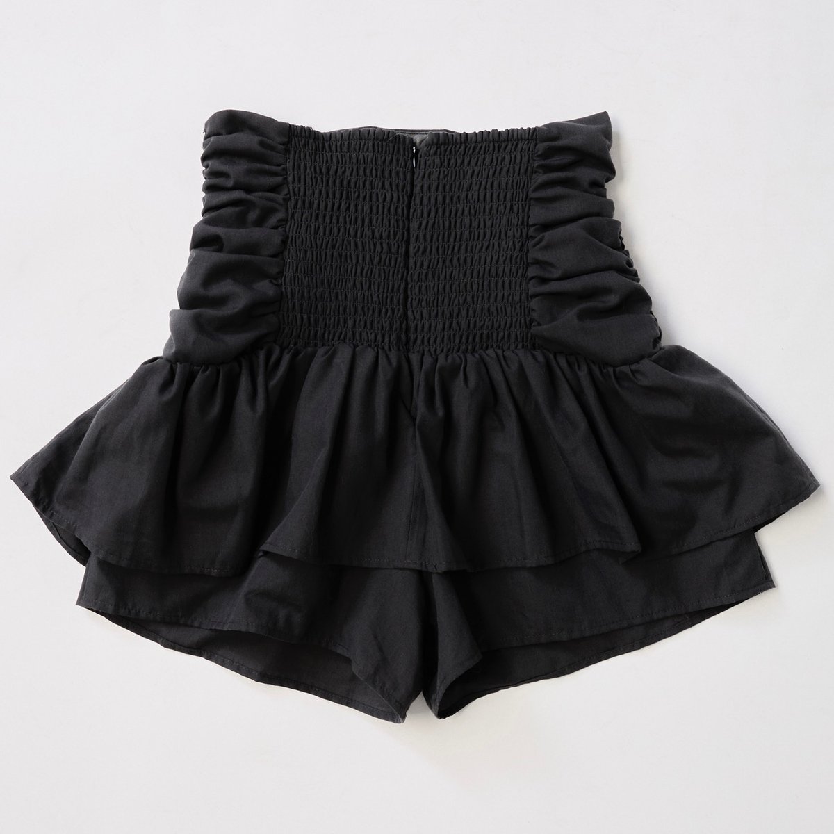 パトゥ Drawstring grosgrain skirt リボン ブラック パトゥ Drawstring grosgrain skirt リボン ブラック