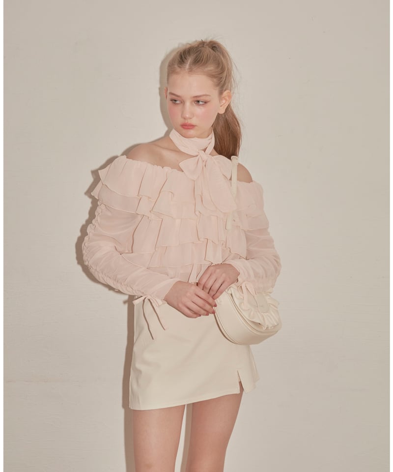 frill tie tops (pink) | Treat ürself - トップス