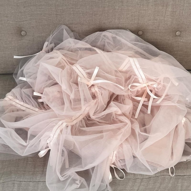 Ballerina drawstring ribbon skirt (pink)