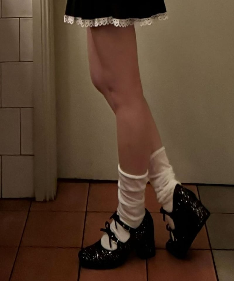 original ribbon glitter pumps (black)