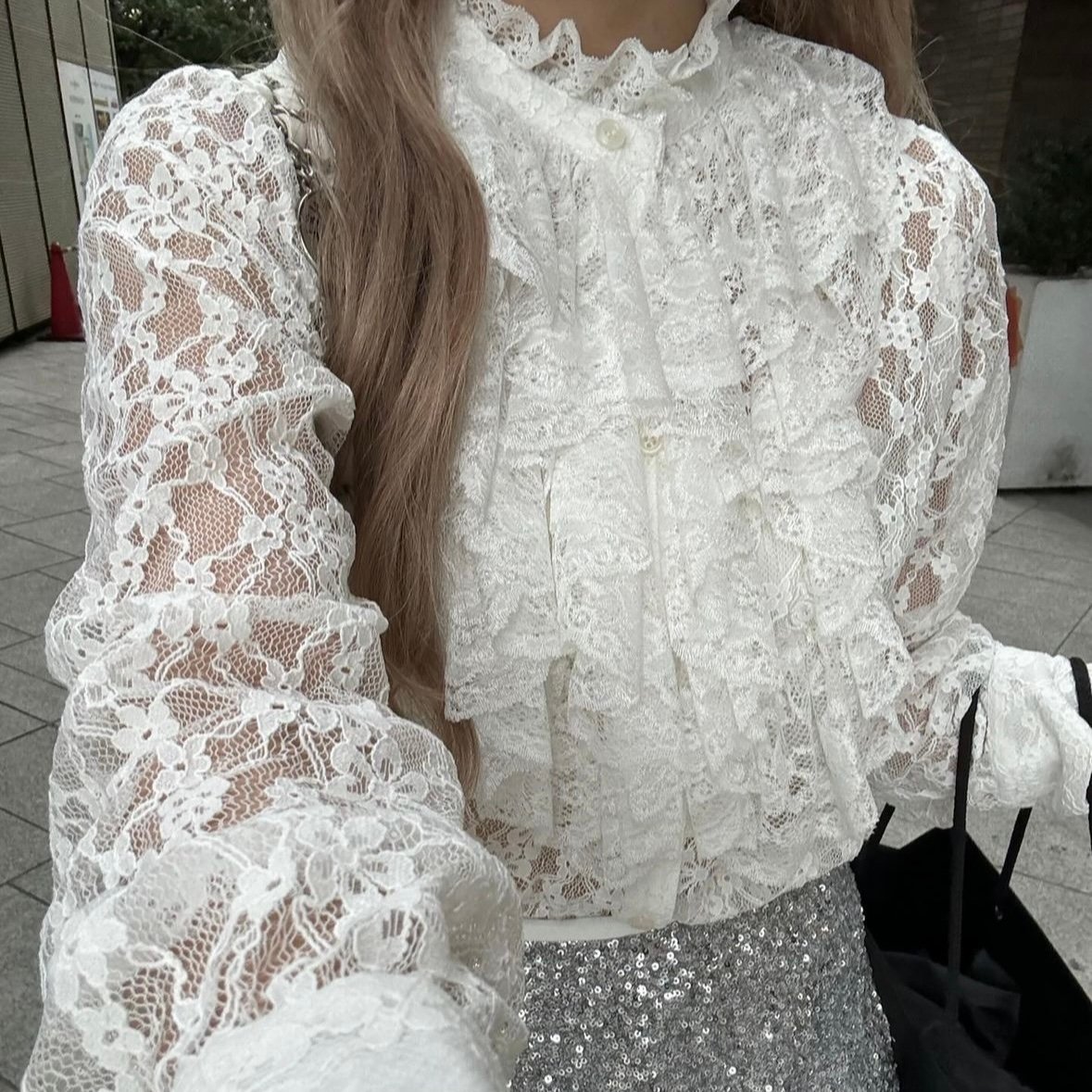 classical flower lace blouse | Treat ürself